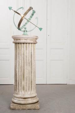 FRENCH EARLY 20TH CENTURY ARMILLARY SPHERE ON COLUMN PEDESTAL - 813246