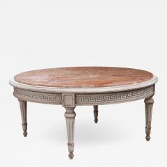 FRENCH EARLY 20TH CENTURY PAINTED MARBLE TOP COFFEE TABLE - 745041