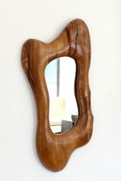 FRENCH ELMWOOD WALL MIRROR IN A LARGE ORGANIC MODERN HAND CARVED FORM - 1581214