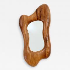 FRENCH ELMWOOD WALL MIRROR IN A LARGE ORGANIC MODERN HAND CARVED FORM - 1582815