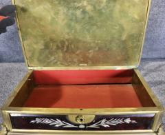 FRENCH EMPIRE BRONZE ENAMEL AND GLASS DRESSING MIRROR - 4279417