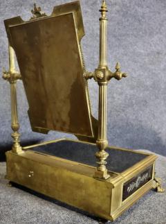 FRENCH EMPIRE BRONZE ENAMEL AND GLASS DRESSING MIRROR - 4279421