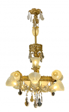 FRENCH GILT BRONZE TWELVE LIGHT CHANDELIER 19TH CENTURY - 3537867