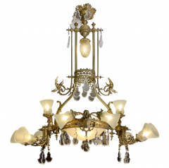 FRENCH GILT BRONZE TWELVE LIGHT CHANDELIER 19TH CENTURY - 3537882