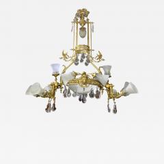 FRENCH GILT BRONZE TWELVE LIGHT CHANDELIER 19TH CENTURY - 3540170