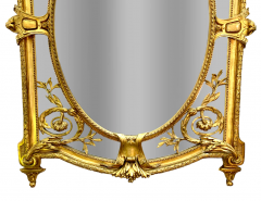 FRENCH GILT WOOD LOUIS XVI STYLE FIGURAL WALL MIRROR - 3537685