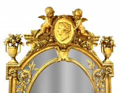 FRENCH GILT WOOD LOUIS XVI STYLE FIGURAL WALL MIRROR - 3537694