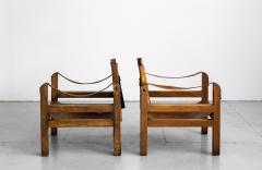 FRENCH LEATHER SAFARI CHAIRS - 1423630