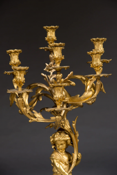 FRENCH LOUIS XV STYLE ORMOLU BRONZE FIGURAL CANDELABRAS BY VICTOR RAULIN - 3537838