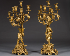 FRENCH LOUIS XV STYLE ORMOLU BRONZE FIGURAL CANDELABRAS BY VICTOR RAULIN - 3537878