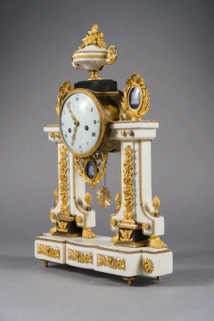 FRENCH LOUIS XVI STYLE ORMOLU BRONZE AND MARBLE MANTEL CLOCK LATE 18TH CENTURY - 3566417