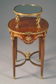 FRENCH LOUIS XVI STYLE ORMOLU MOUNTED TWO TIER TEA TABLE - 3537586