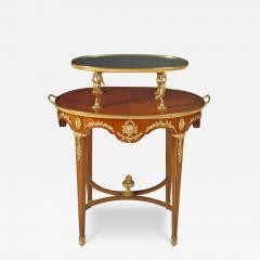 FRENCH LOUIS XVI STYLE ORMOLU MOUNTED TWO TIER TEA TABLE - 3560174