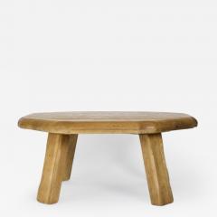 FRENCH OAK ROUND SCULPTED FREE FORM EDGE BRUTALIST COFFEE TABLE CIRCA 1960 - 2854000