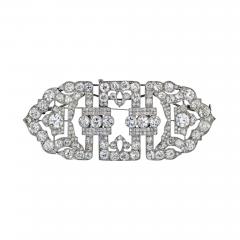 FRENCH PLATINUM 1930S ART DECO DIAMOND BROOCH - 1829270