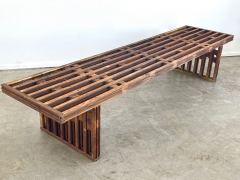 FRENCH SLATTED WOOD BENCH - 2745793