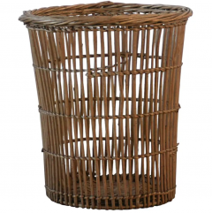 FRENCH WICKER WASTE BASKET - 1885198