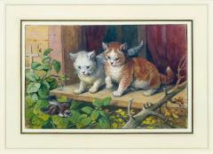 FRIEDRICH SPECHT FRIEDRICH SPECHT GERMAN 1839 1909 TWO KITTENS WATCHING A SPARROW - 2786130