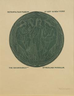 FRITZ ENDELL SET OF EXTREMELY FINE WOODCUTS OF ANCIENT HAND MIRRORS BY FRITZ ENDELL - 3424444