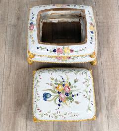 Fa ence Footstool France circa 1910 - 3078488