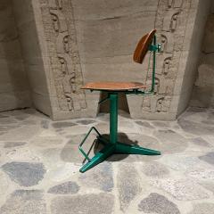 Fab French Prouve 1950s Style Green Office Chair Plywood Tripod Base Footrest - 2542565