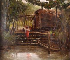 Fabian de la Rosa Filipino Girl Coming Down the Steps - 4414599