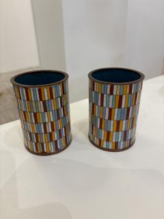Fabienne Jouvin Pair of Cloisonn Pencil Jars by Fabienne Jouvin Paris - 4371421