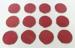 Fabio Bergomi Set of Twelve Red Shagreen Coasters - 2629034