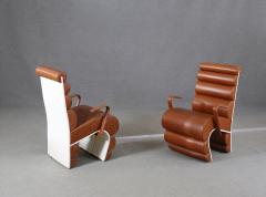 Fabio Lenci Italian Chair Midcentury Attributed to Fabio Lenci in Leather 1970s - 1499404