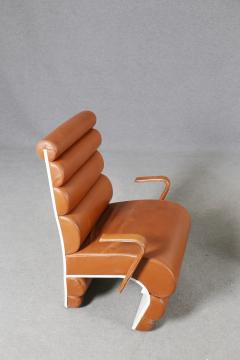 Fabio Lenci Italian Chair Midcentury Attributed to Fabio Lenci in Leather 1970s - 1499411