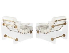 Fabio Lenci Pair of Italian Modern Acrylic Lounge Chairs by Fabio Lenci - 4081383