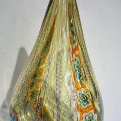 Fabio Tagliapietra F Tagliapietra Italian Green Yellow Orange Murano Glass Drop Sculpture Vase - 1946340