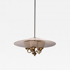 Fabric and brass chandelier - 3341179