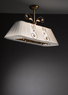 Fabric and metal pendant lamp - 2197409
