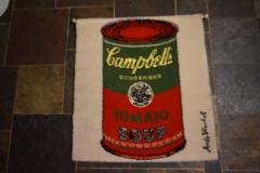 Fabulous Andy Warhol Campbell s Soup Can Rug Tapestry Mid Century Modern - 1558319