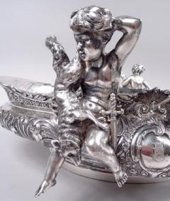 Fabulous Austrian Rococo Classical Hunting Fishing Centerpiece Bowl - 3991865