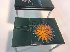 Fabulous Flower Power Italian Tile Coffee Table and Pair of End Tables - 410933