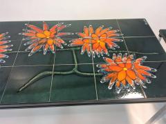 Fabulous Flower Power Italian Tile Coffee Table and Pair of End Tables - 410941