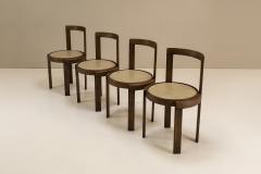 Fabulous Italian Modernist Dining Chairs in Ash Wood and Faux Leather 1960s - 2947759