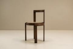 Fabulous Italian Modernist Dining Chairs in Ash Wood and Faux Leather 1960s - 2947763