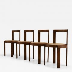 Fabulous Italian Modernist Dining Chairs in Ash Wood and Faux Leather 1960s - 2980157