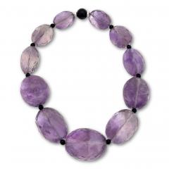 Fabulous Large Faceted Amethyst Bead Necklace - 2656133