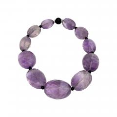 Fabulous Large Faceted Amethyst Bead Necklace - 2962815