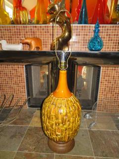 Fabulous Large Scale Textured Brutalist Glazed Lamp Mid Century Modern - 1612604