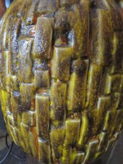 Fabulous Large Scale Textured Brutalist Glazed Lamp Mid Century Modern - 1612608