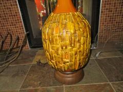 Fabulous Large Scale Textured Brutalist Glazed Lamp Mid Century Modern - 1612610