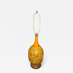 Fabulous Large Scale Textured Brutalist Glazed Lamp Mid Century Modern - 1618237
