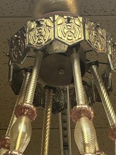 Fabulous Murano Pink and Gold Venetian Chandelier - 4150638