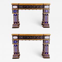 Fabulous Pair of Italian 19th Century Neo Gothic Console Tables - 1728378