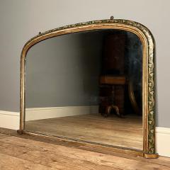 Fabulously Rare English Georgian Green and Gold Sgraffito Wall Mirror Circa 1840 - 2908233